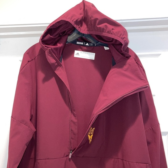 ADIDAS Arizona Sun Devils NCAA Gamemode FZ Wind Breaker Light Jacket Hooded ASU - Picture 6 of 10